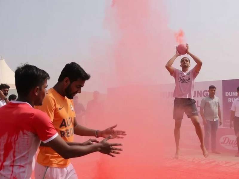 Dunk Rush India Holi Event - Players covered in colored powder after a match