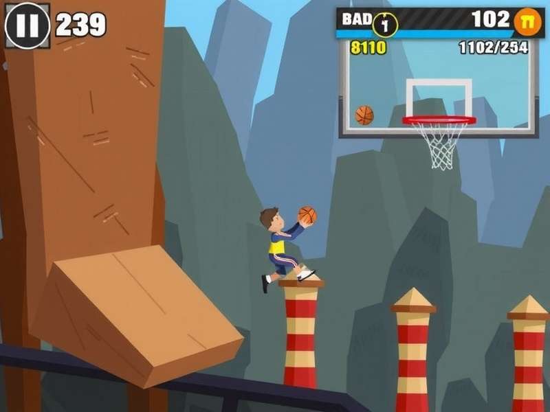 Dunk Rush India Gameplay - Player performing a dunk over obstacles